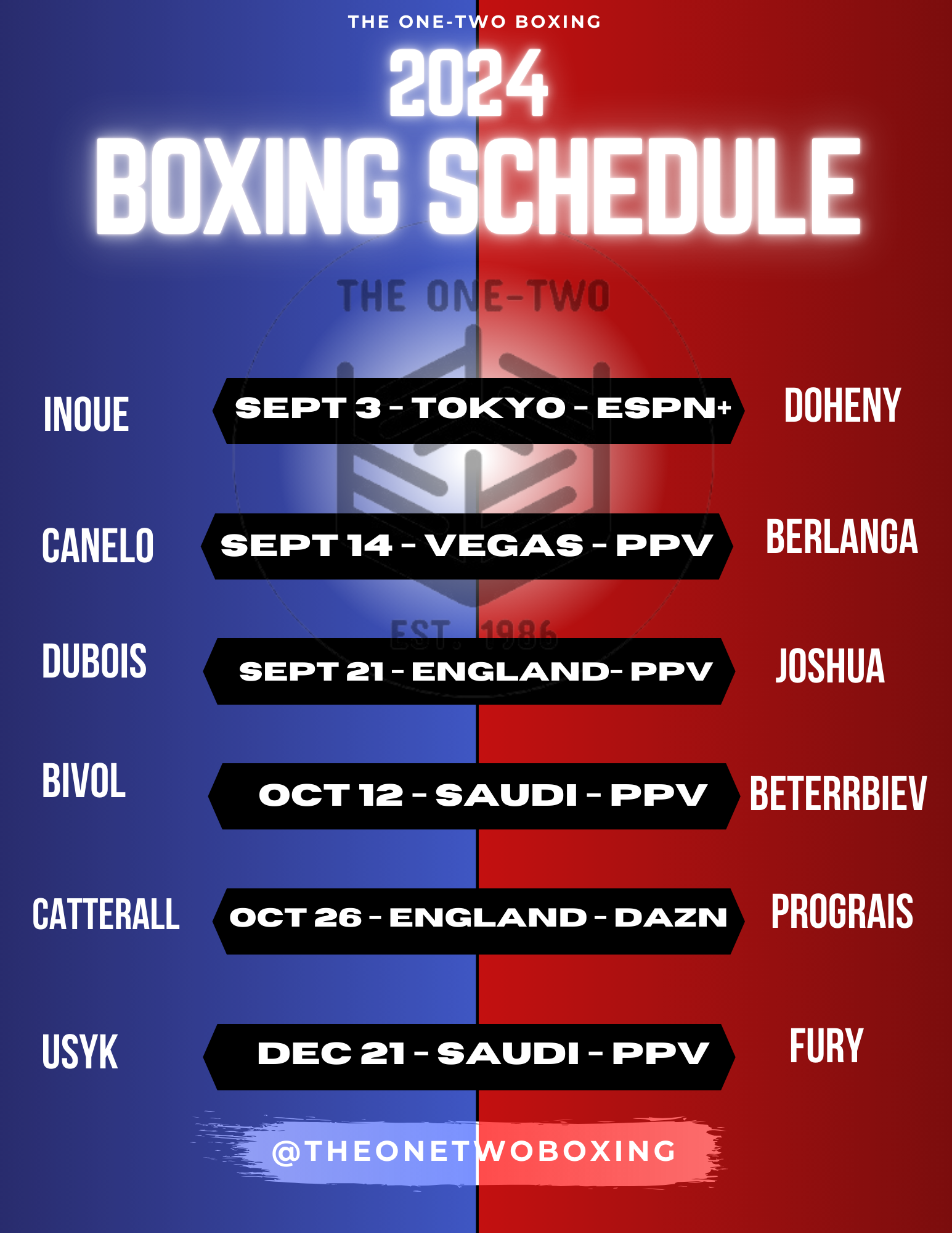 2024 Boxing Schedule